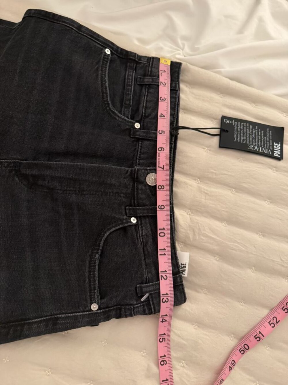 PAIGE NWT | 30" Sasha High-Rise Wide Leg Jean in Viper Black Distressed - Picture 15 of 16
